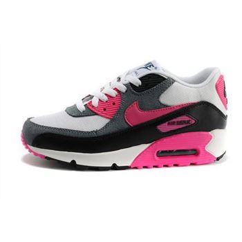 Air Max 90 Womens Shoes Deep Gray White Red Factory Store